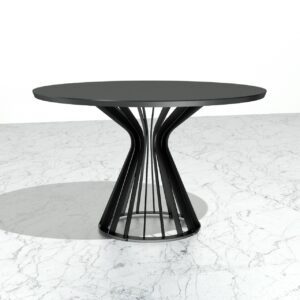 Base pedestal para mesa lineal, estructura metálica doble, ideal para mesas rectangulares en restaurantes, comedores y oficinas.