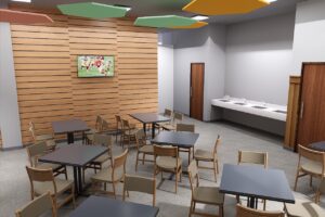 Comedores institucionales 18 Comedor institucional completo con mesas y sillas resistentes, ideal para escuelas, empresas, hospitales y comedores industriales.