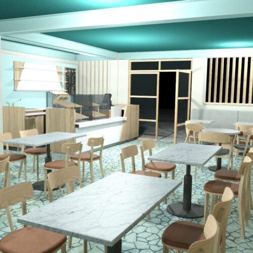 Mesa de Corian blanca con acabado moderno y superficie sólida, perfecta para cocinas, comedores o espacios comerciales.