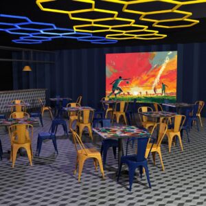 Silla de metal 7 Silla de metal duradera fabricada en México, ideal para restaurantes, comedores industriales y cafeterías, disponible en varios colores.