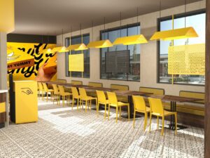 Silla famosa ergonómica y resistente, ideal para restaurantes, comedores industriales y espacios públicos.