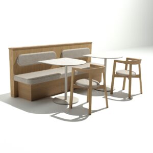 Sillas y mesas para restaurantes 4 Sillas y mesas para restaurantes con diseño moderno y materiales duraderos para uso comercial.